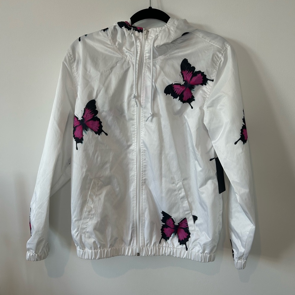 Zumiez White Jacket with Pink Accents